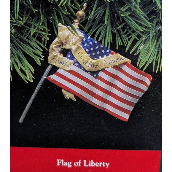 1991 Flag Of Liberty, United States Flag, God Bless America, Hallmark Ornament - Picture 2 of 6
